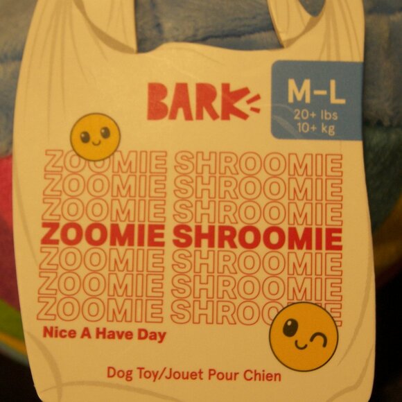 Bark Rainbow Smiley Plush Mushroom Dog Toy 🍄 - Picture 2 of 7